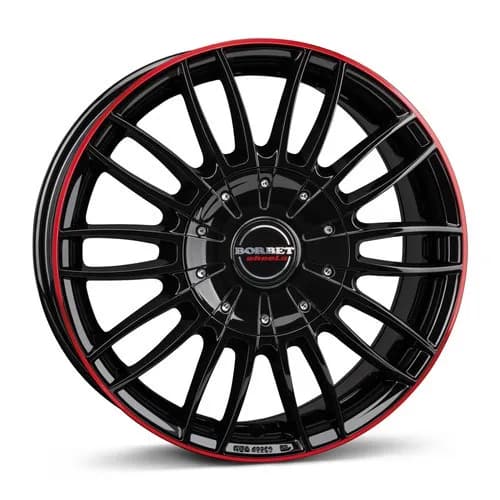 Легкосплавний диск 18" Borbet CW3 18x7,5 ET43 5x120 black glossy red ring - фото My Tuning Lab