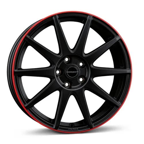 Легкосплавний диск 19" Borbet GTX 19x8 ET50 5x114,3 black matt rim red - фото My Tuning Lab