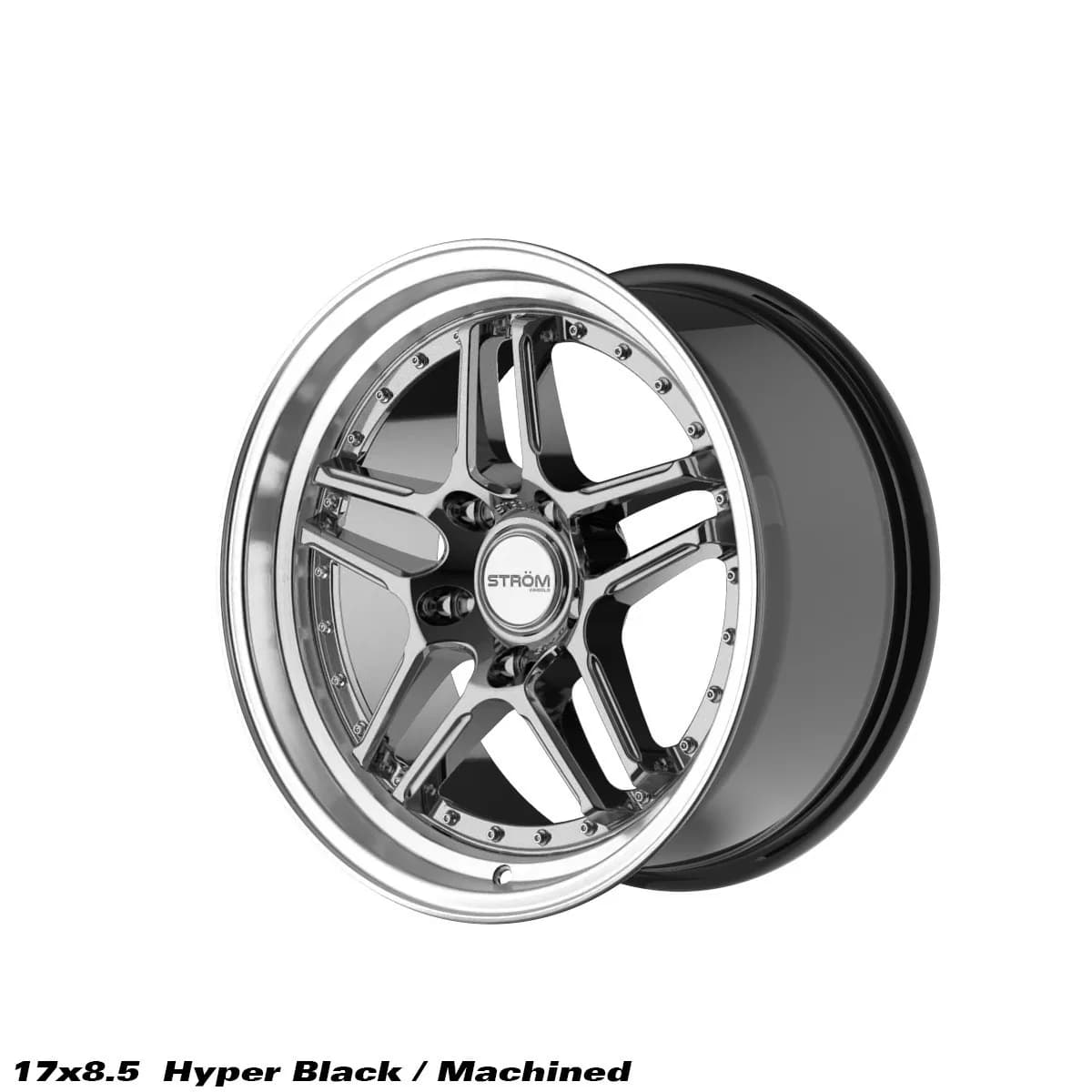 Легкосплавний диск 17" Strom DS-05 17x8,5 ET30 5x120 насичений чорний / полірована полиця - фото My Tuning Lab