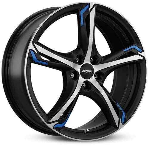 Легкосплавний диск 17" Ronal R62 blue 17x7,5 ET38 5x112 Jetblack-Matt-Frontkopiert - фото My Tuning Lab