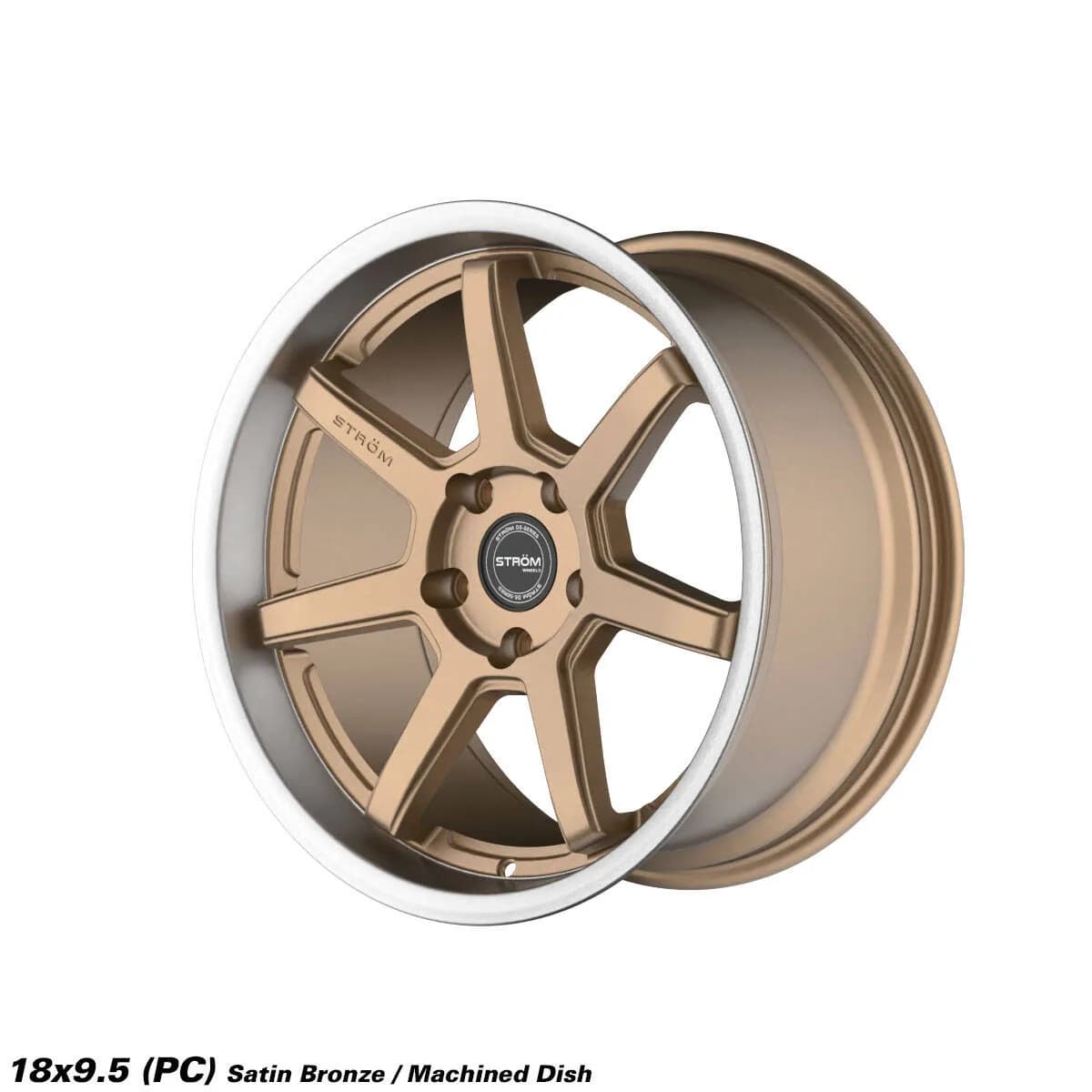 Легкосплавний диск 18" Strom DS-15 18x9,5 ET30 5x114.3 сатинова бронза лицьова частина / полірована полиця - фото My Tuning Lab