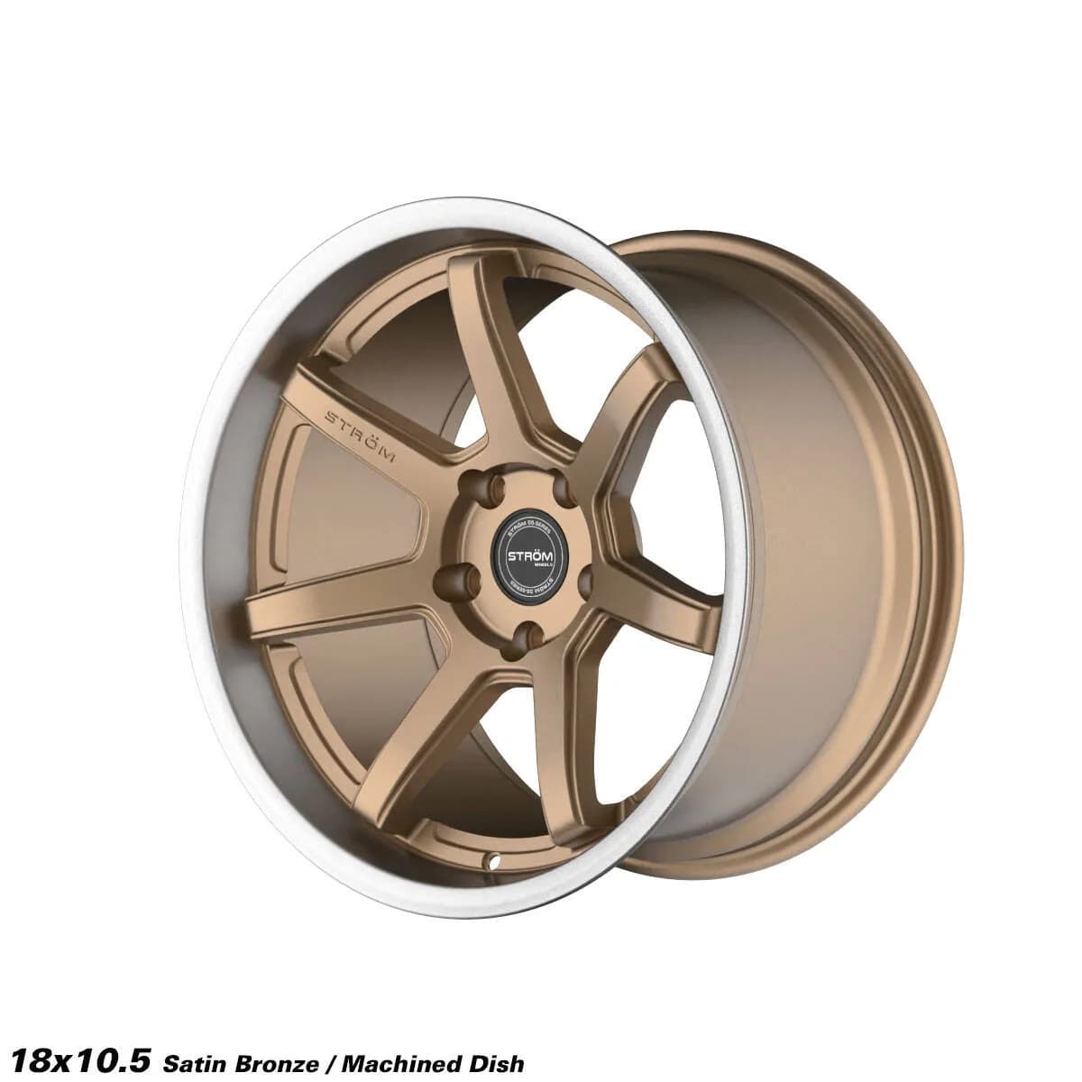 Легкосплавний диск 18" Strom DS-15 18x10,5 ET10 5x114.3 сатинова бронза лицьова частина / полірована полиця - фото My Tuning Lab