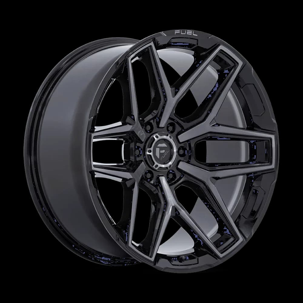 Легкосплавний диск 20" Fuel FLUX 20x8,5 ET45 6x139,7 глянцевий чорний Brush Fc Gray Ddt - фото My Tuning Lab