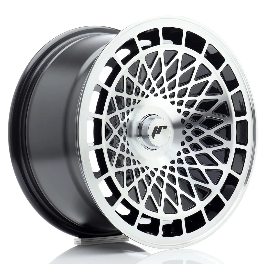 Легкосплавний диск 15" Japan Racing JR14 15x8 ET15-25 BLANK глянцевий чорний фрезерована лицьова частина - фото My Tuning Lab