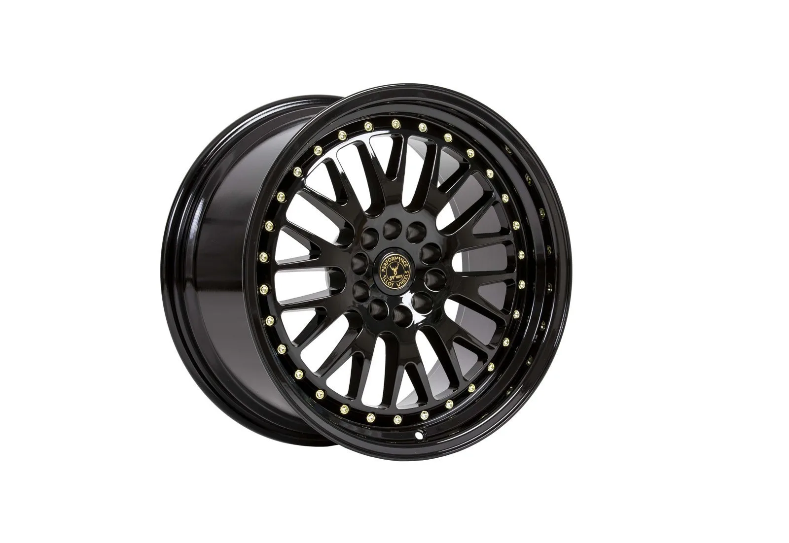 Легкосплавний диск 18" 59 North Wheels D-003 18x9,5 ET20 5x114,3/120 глянцевий чорний/золотий заклепки - фото My Tuning Lab
