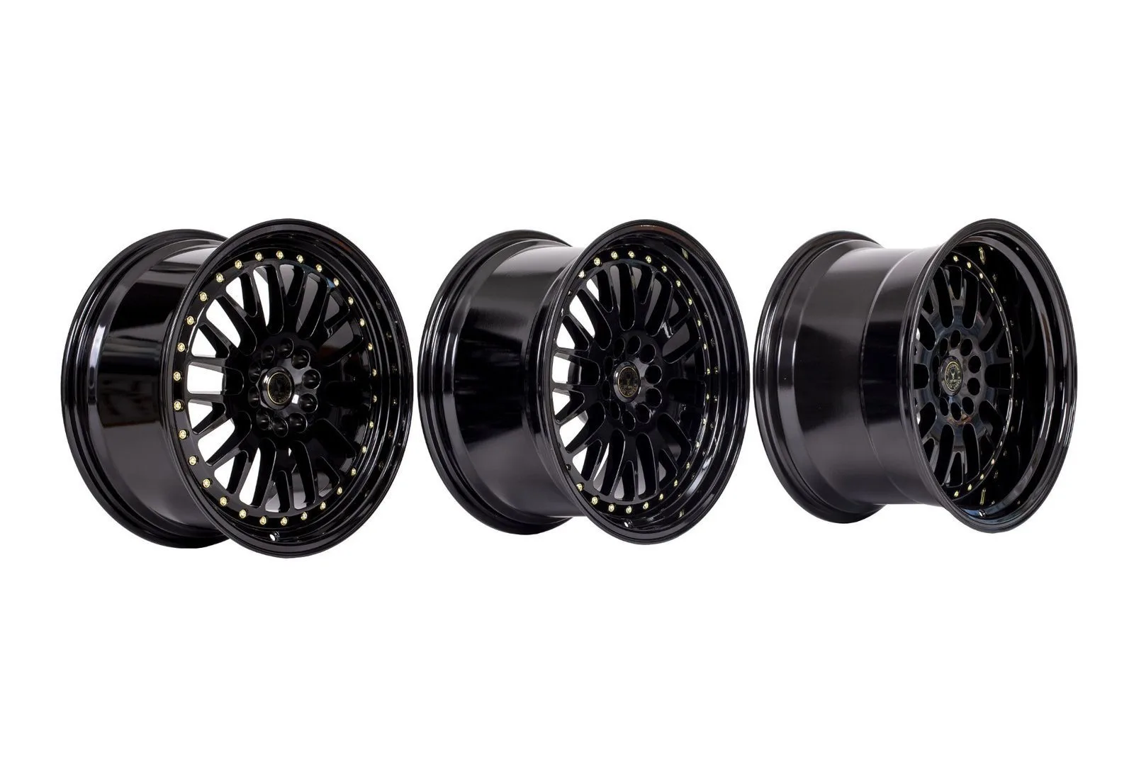 Легкосплавний диск 18" 59 North Wheels D-003 18x9,5 ET20 5x114,3/120 глянцевий чорний/золотий заклепки - фото My Tuning Lab