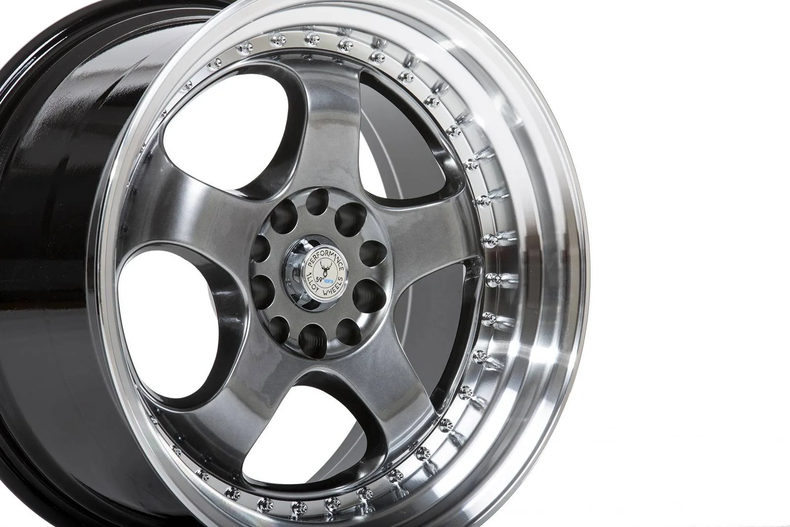 Легкосплавний диск 18" 59 North Wheels D-002 18x9.5 ET20 5x114/120 насичений чорний / полірований кант - фото My Tuning Lab