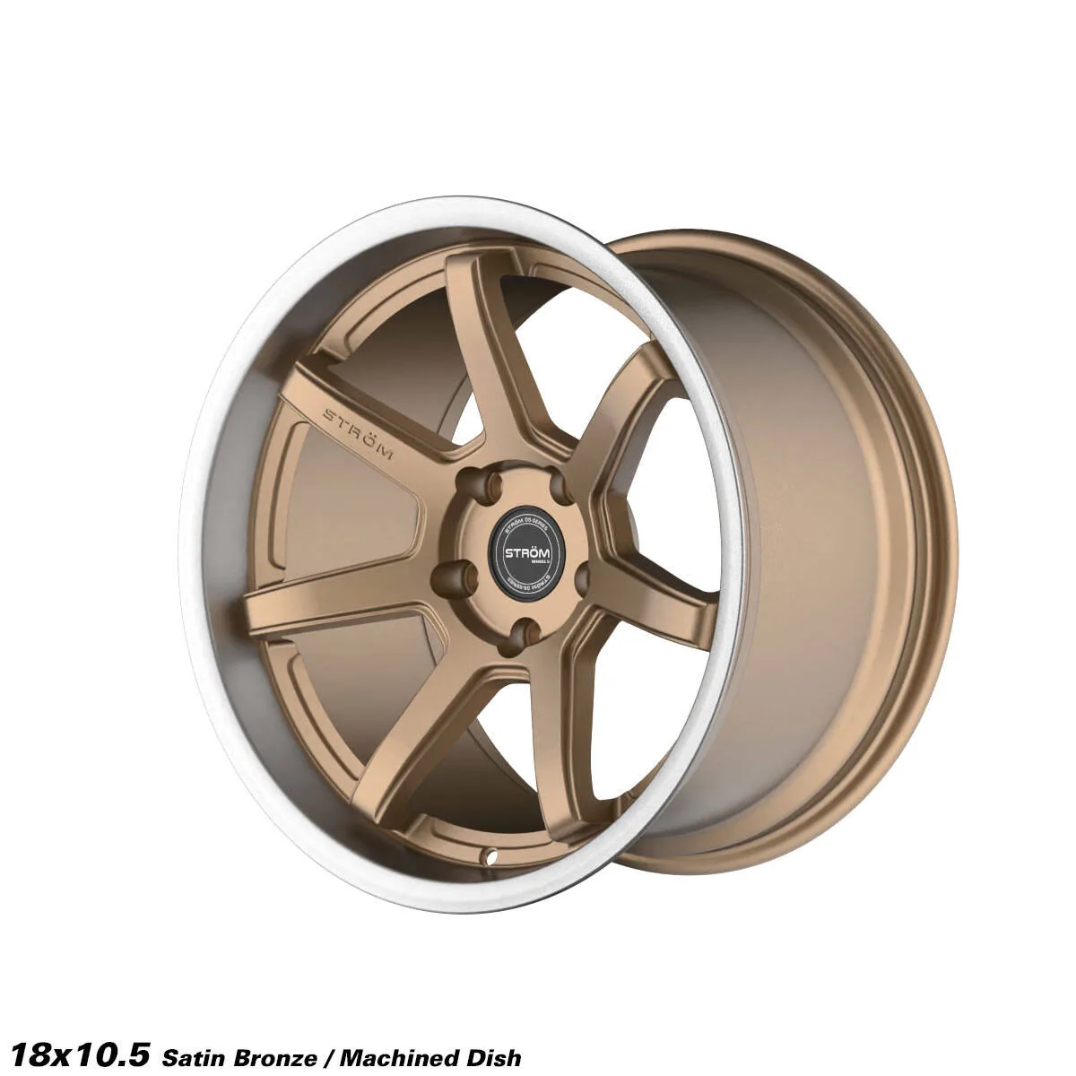 Легкосплавний диск 18" Strom DS-15 18x10,5 ET10 5x114.3 сатинова бронза лицьова частина / полірована полиця - фото My Tuning Lab