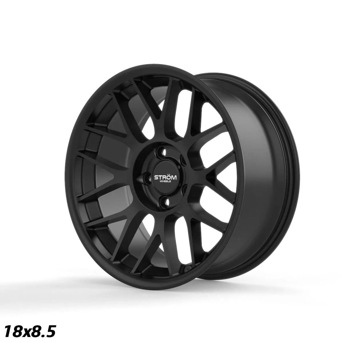 Легкосплавний диск 18" Strom STR2 18x8,5 ET20 5x120 Full сатиновий чорний - фото My Tuning Lab
