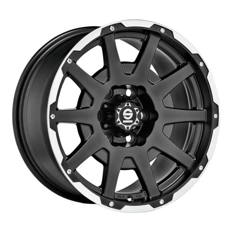 Легкосплавний диск 17" SPARCO Dakar 17x8,5 ET0 6x120 матовий чорний Lip полірований заклепки - фото My Tuning Lab