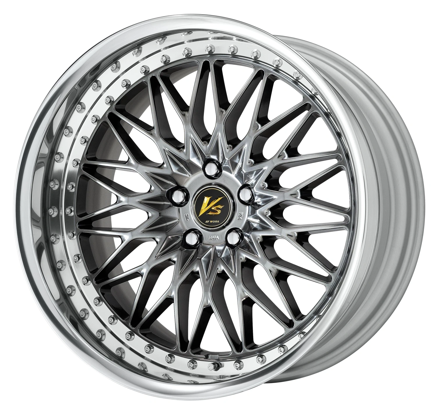 Легкосплавний диск 17" Work Wheels VS XV 17x8 BLANK Brilliant срібний чорний (BSB) - фото My Tuning Lab