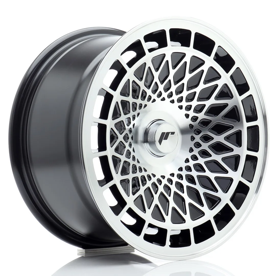 Легкосплавний диск 15" Japan Racing JR14 15x8 ET15-25 BLANK глянцевий чорний фрезерована лицьова частина - фото My Tuning Lab