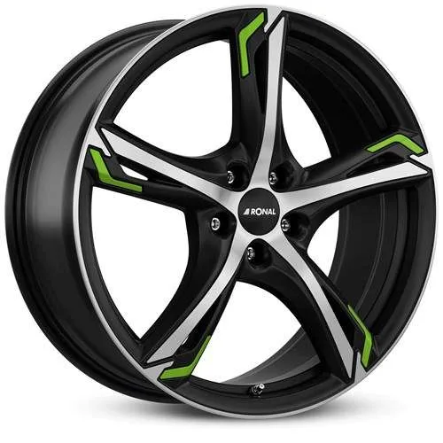 Легкосплавний диск 17" Ronal R62 green 17x7,5 ET42 5x100 Jetblack-Matt-Frontkopiert - фото My Tuning Lab